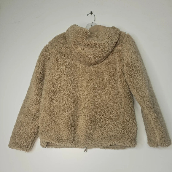 Aritzia Tna Sherpa Fleece Hooded Jacket Tan Size XXS - Picture 12 of 16
